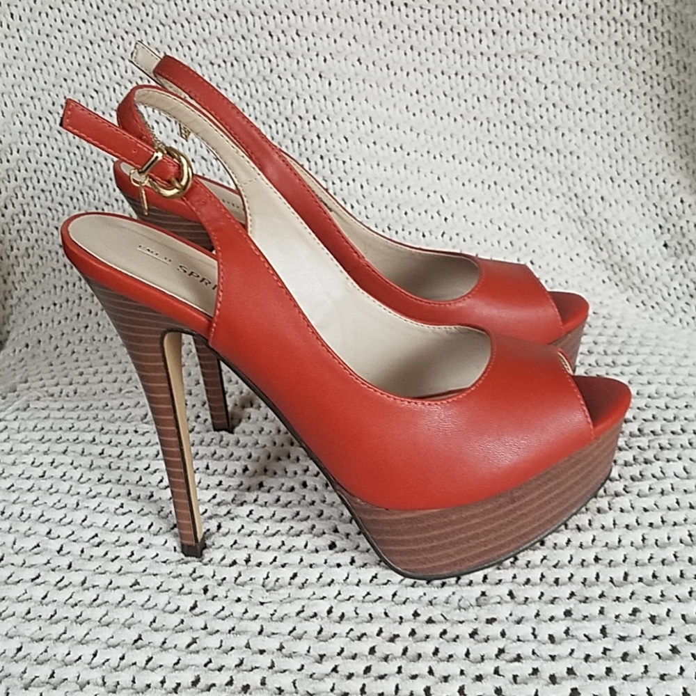 Call Spring Platform Slip Back Heels Size 8 - Picture 2 of 5